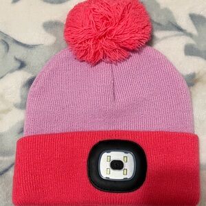 Pink Kids Beanie with LED Light